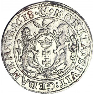 R-, Zygmunt III Waza, Ort 1618, Gdańsk, S-A przy łapach lwów, piękny