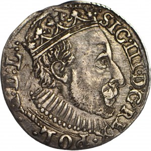 RR-, Sigismund III. Vasa, Trojak 1588, Olkusz, großer Kopf, R3
