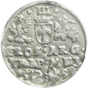 RR-, Zygmunt III Waza, Trojak 1598, Wilno, Łabędź po lewej