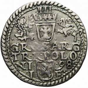 RR-, Sigismund III Vasa, Trojak 1598 Olkusz, two rosettes R4