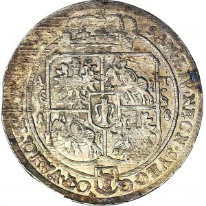 RR-, Jan Kazimierz, ort 1658, Poznań, Hohn stamps, legend SAM LI NEC (instead of MONETA NOVA), Danzig crosses on chase shield