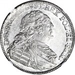 R-, August III Sas, 2/3 Taler (Gulden) 1763 FwoF, Dresden, B. RARE, Prägung