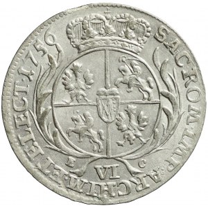 Augustus III. Sachsen, Sixpence 1756, Leipzig, schön