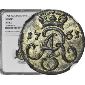 Augustus III Sas, Shelrog 1761 Gdansk, R2, minted
