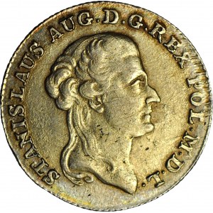 R-, Stanislaw A. Poniatowski, Zwei-Zloty 1794, Bruchteil 1/4 (statt 3/4), selten