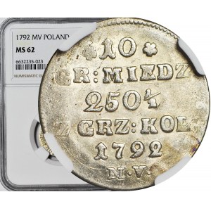 RR-, Stanislaw A. Poniatowski, 10 Kupferpfennige 1792, MV Fehler, Münzstätte