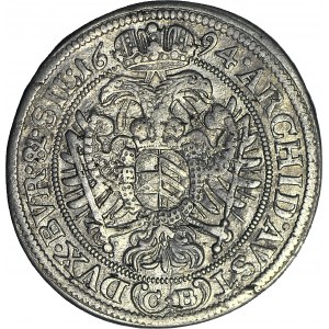 R-, Schlesien, Leopold I, 15 krajcars 1694 CB, BRZEG, selten