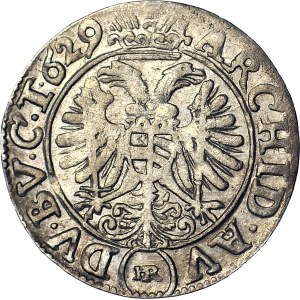 Śląsk, Ferdynand II, 3 krajcary 1629 (HR), Wrocław, piękny