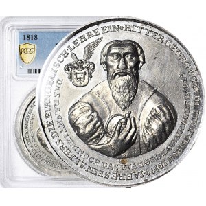 Śląsk, Medal 1818, 300-lecia Reformacji, Heinz Georg, rycerz Zedlitz-Neukirch