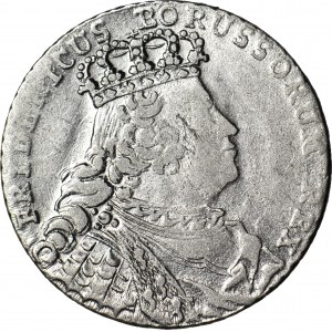 RR-, Naśladownictwo pruskie orta lipskiego Augusta III, 18 krajcarów Wrocław 1755