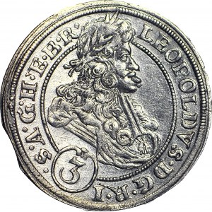 Silesia, Leopold I, 3 krajcars 1696 CB, Brzeg, minted