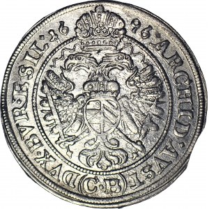 Śląsk, Leopold I, 3 krajcary 1696 CB, Brzeg, mennicze