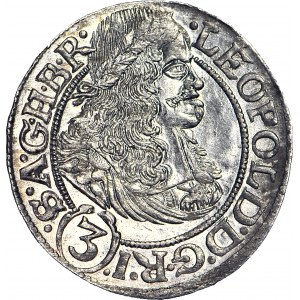 Silesia, Leopold I, 3 krajcars 1667 SHS, Wrocław, SI, minted