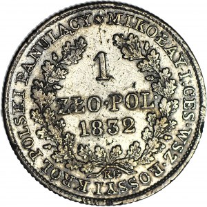 RR-, Królestwo Polskie, Aleksander I, Złotówka 1832, DUŻA GŁOWA