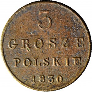 Königreich Polen, 3 polnische Grosze 1830 FH, schön