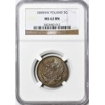 Kingdom of Poland, 3 pennies 1840 MW, MENNICAL