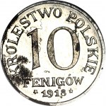 RR-, Kingdom of Poland, 10 pfennigs 1918, LUSTERED
