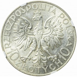 10 Zloty 1932, Kopf, Warschau, Münzstätte