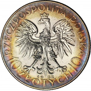 10 Zloty 1932, Kopf, Warschau, Münzstätte