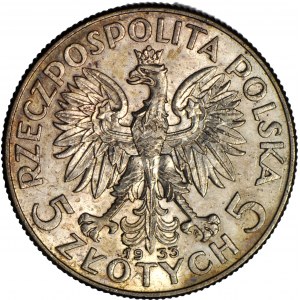 5 złotych 1933, Głowa, mennicza