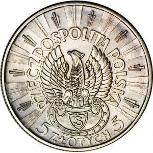 5 gold 1934, Pilsudski, shooting eagle, minted