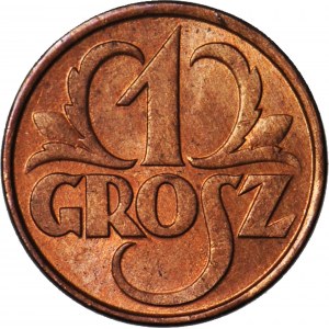 1 grosz 1928, menniczy, czerwony
