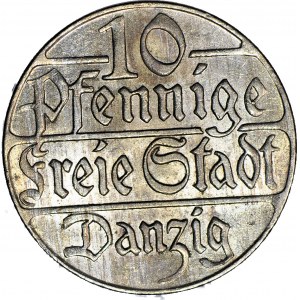Free City of Gdansk, 10 pfennigs 1923, minted