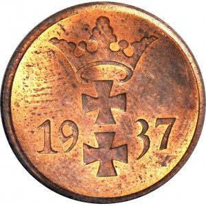 Free City of Gdansk, 1 fenig 1937, mint, color RB