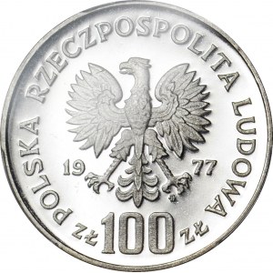 100 złotych 1977, Ochrona Środowiska, Ryba PRÓBA, srebro