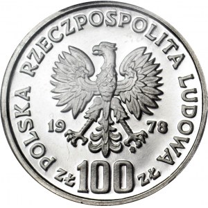 100 złotych 1978, Janusz Korczak, PRÓBA, srebro