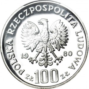 100 Gold 1980, Umweltschutz, Raufußhuhn, PRÓCE, Silber