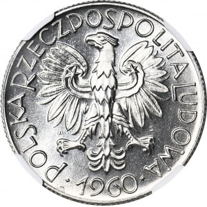 RRR-, 5 złotych 1960 Rybak, PODWÓJNE SŁONECZKO