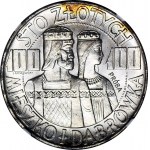 100 zł 1966, Mieszko i Dąbrówka, półpostacie, PRÓBA SREBRO