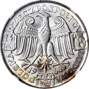 100 zloty 1966, Mieszko and Dabrowa, heads, SILVER PRÓBRO.