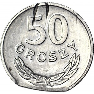 RRR-, 50 pennies 1985, 2xDESTRUKT - sheet metal marking on reverse, sheet metal tip