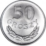 50 Groszy 1975, ungestempelt, gestempelt