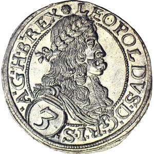 Austria, Leopold I, 3 krajcary 1670, Wiedeń, mennicze