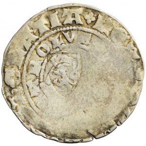 RRR-, Gegenstempel auf einem Prager Pfennig aus dem 15. Jahrhundert - Erlangen