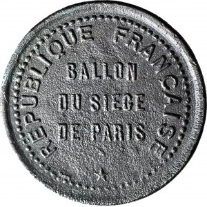 France, 10 centimes 1870 - balloon mail at the siege of Paris, le Vauban