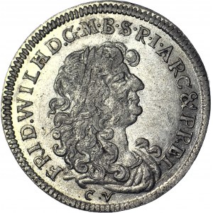 RR-, Niemcy, Brandenburgia-Prusy, Fryderyk Wilhelm, Szóstak 1674 CV, Królewiec, rzadki typ tarcz