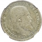 Deutschland, Württemberg, Wilhelm II, 5 Mark 1903 F, Stuttgart