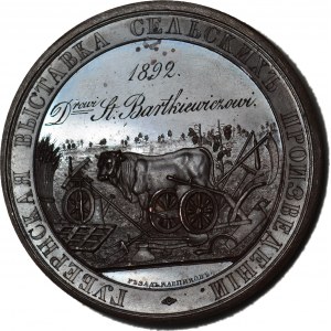 R-, Russland. Nikolaus II., Medaille 1892, Auszeichnung des Landwirtschaftsministeriums an Dr. S. Bartkiewicz, 66mm