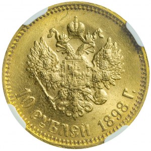 Russland, Nikolaus II, 10 Rubel 1898 АГ, St. Petersburg, prächtig