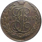 Rosja, 5 kopiejek, Katarzyna II, 5 kopiejek, 1789 EM, ładne