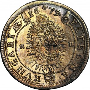 Hungary, Leopold I, 15 krajcars 1679 KB, Kremnica, minted