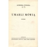 [PILCHOWA Agnieszka (1888-1944)] A.P. Agnieszka Wysocka: Zmora. T. 1-2. T. 1. Zmora...