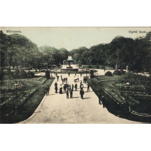 Ogród Saski. A. Chlebowski, [przed 1915]. - pocztówka kolor. 8,7 × 13,5 cm, bez obiegu, nieczytelna notatka...
