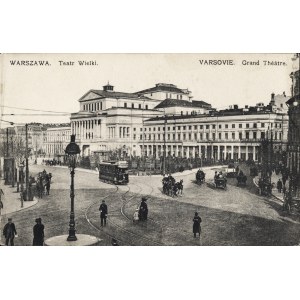 Teatr Wielki. Warszawa: A. Chlebowski, [przed 1915]. - pocztówka cz.-b., 8,7 × 13,2 cm, bez obiegu...
