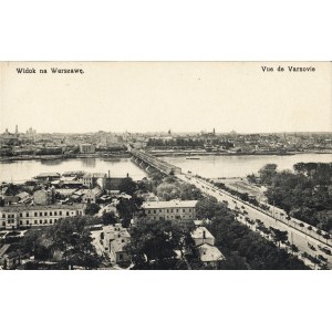 Widok na Warszawę [od strony praskiej]. Warszawa: A. Chlebowski, [przed 1915]. - pocztówka cz.-b., 8,7 × 13...