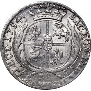 August III, Ort koronny 1754, Lipsk, mała głowa